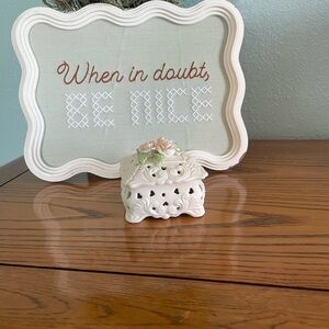White Ceramic Floral Trinket Box